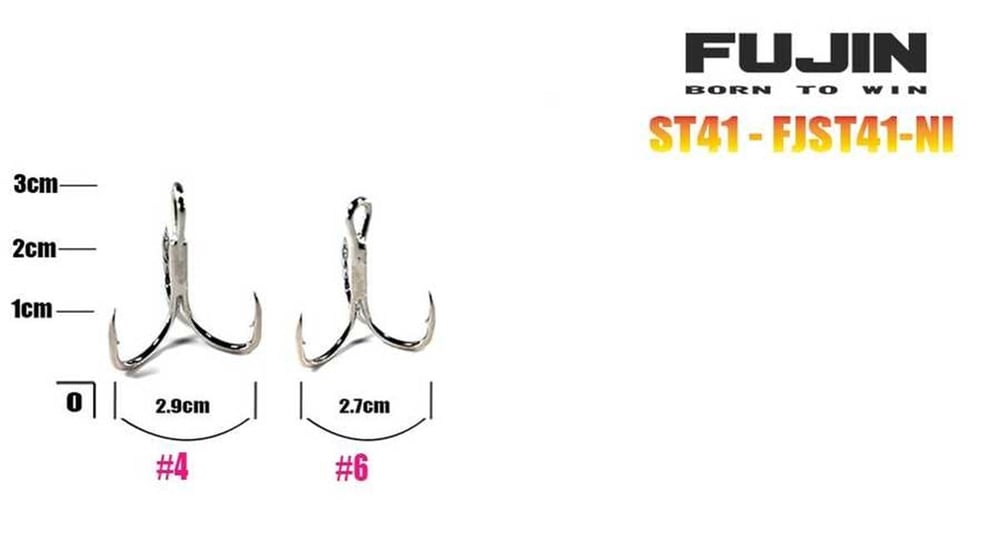 Fujin ST41 Üçlü Maket Balık İğnesi Nickel