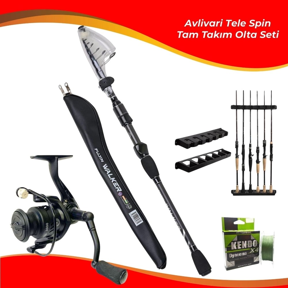 Fujin Walker 240 Cm 3-15 Gr Tele Spin - Avlivari BS300 Metal Kafa 14 BB Tam Takım Lrf Olta Seti