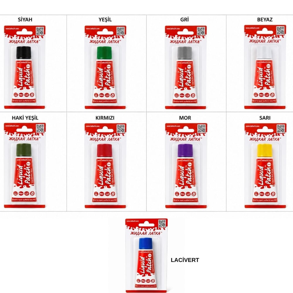 Liquid Patch Sıvı PVC Tamir Yapıştırıcısı 20 ml | Şişme Bot, Şişme Çadır, Şişme Yatak ve Havuz Onarım Yapıştırıcısı- Siyah