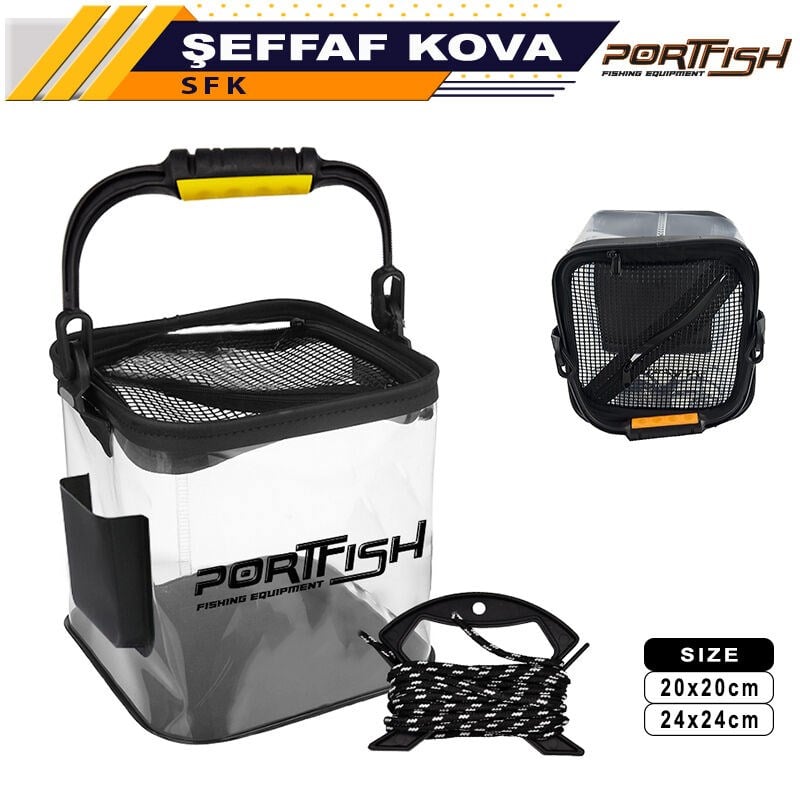 Portfish Şeffaf Kova 20 Cm x 20 Cm