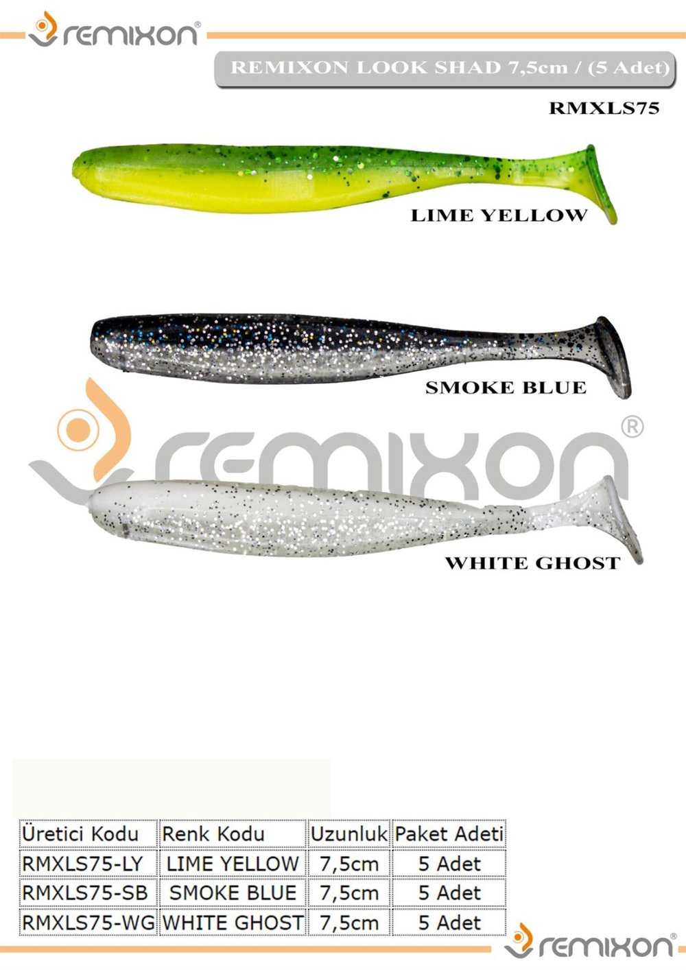 REMIXON LOOK SHAD 7.5 CM ( 5 ADT )