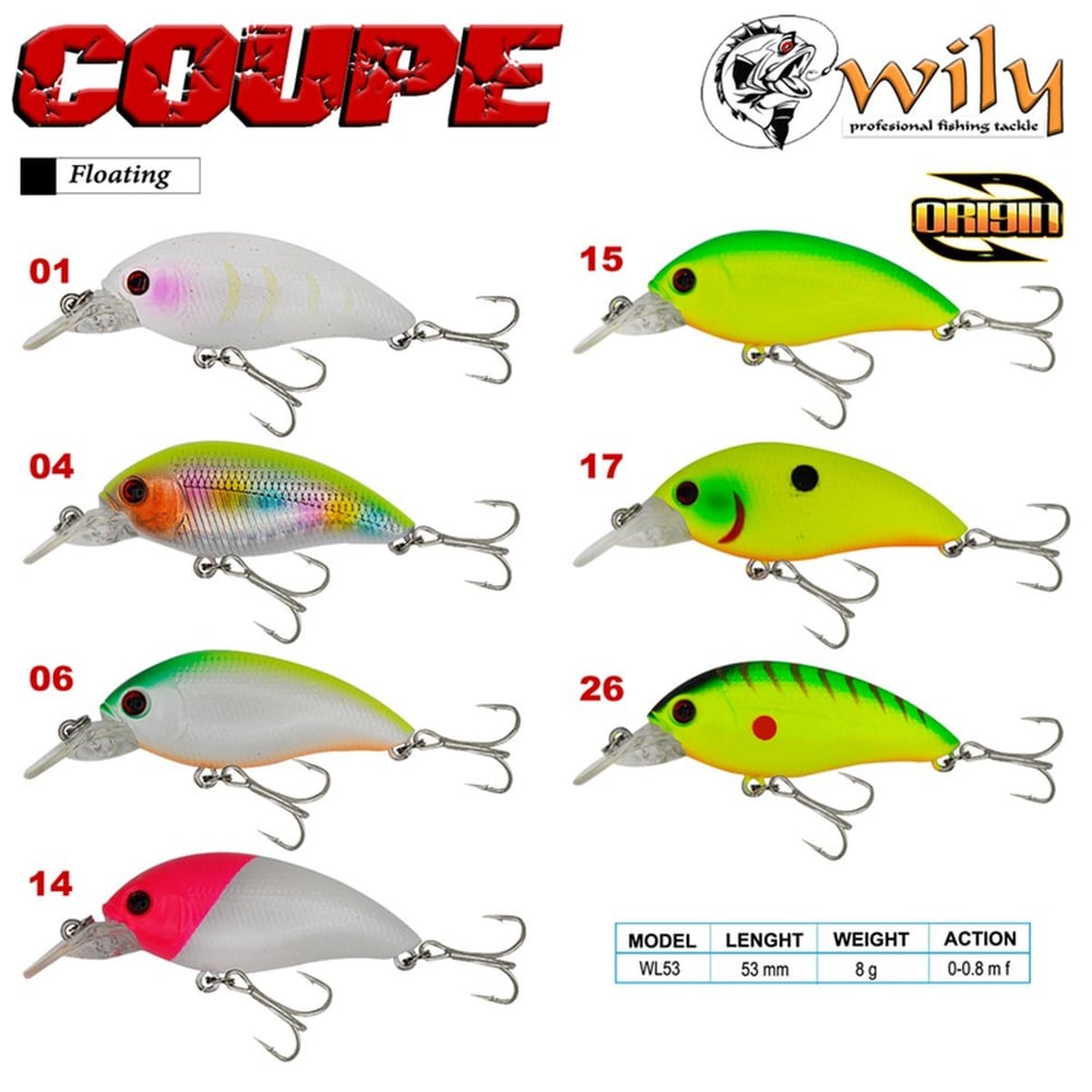 Wily Coupe 5,3 cm Maket Balık 8 gr (0-0.8M)