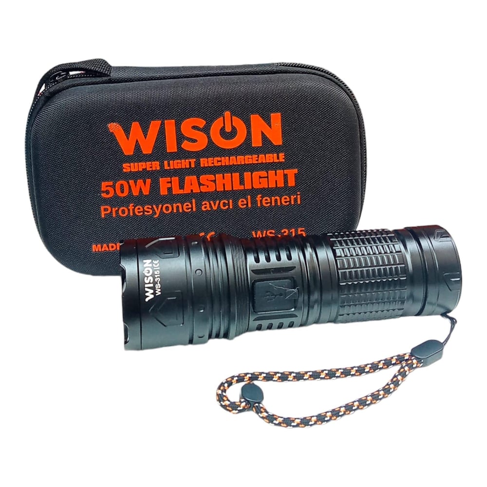 Wison WS-315 50W Profesyonel Zoomlu Avcı Feneri Yeniden Şarj Edilebilir 50W