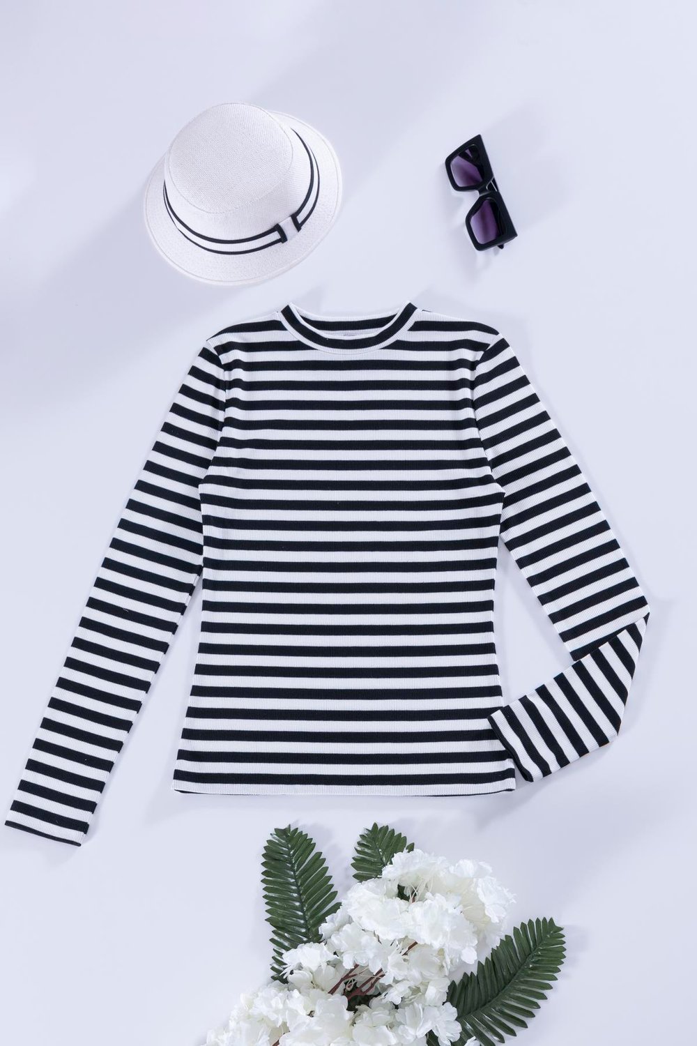 For You Classic Siyah Beyaz  Çizgili Uzun Kol Tshirt For You Classic Siyah Beyaz  Çizgili Uzun Kol Tshirt