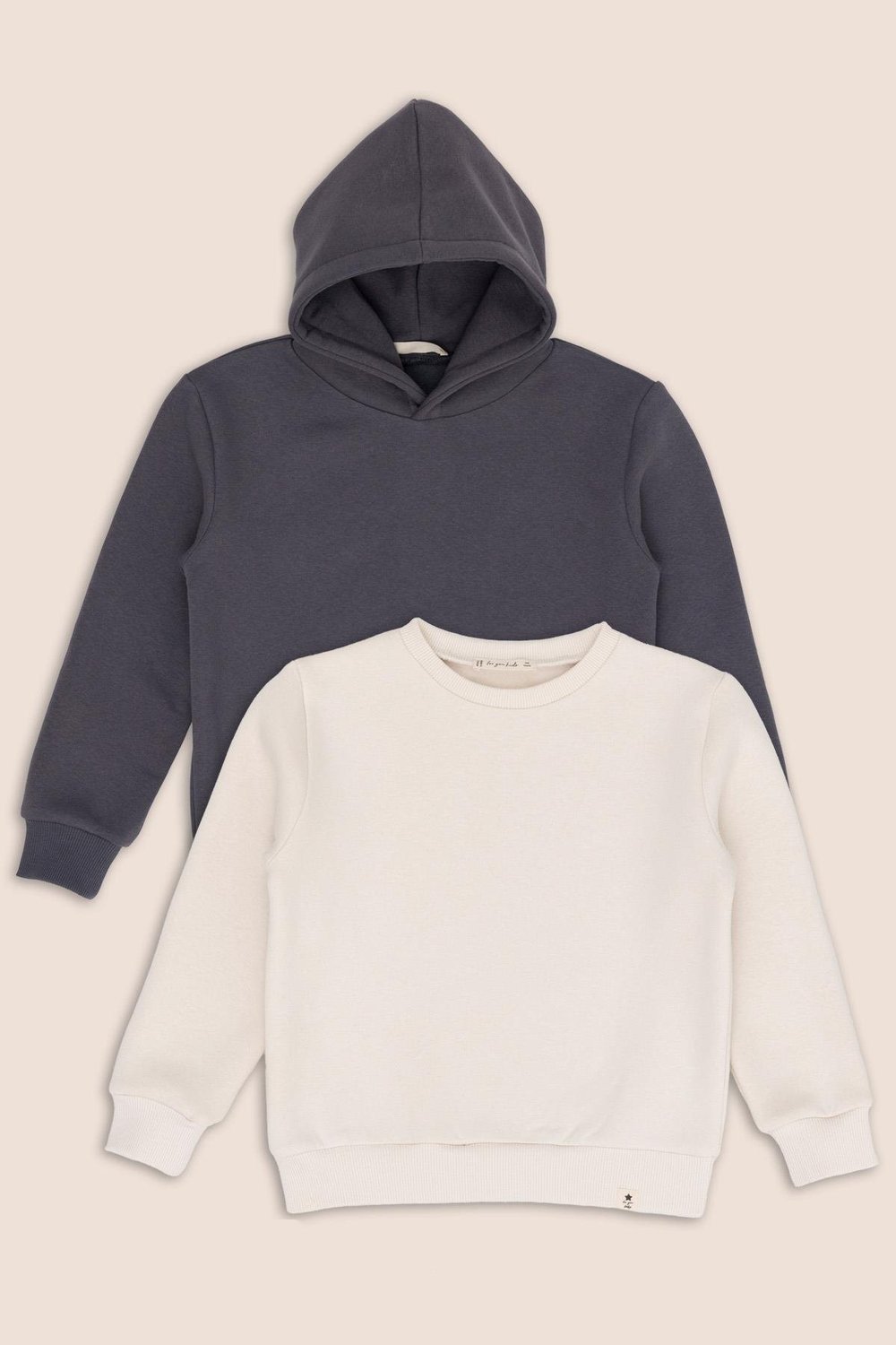 For You Kids 2'li Ekru Kapişonlu Gri Bisiklet Yaka Kız Çocuk Sweatshirt For You Kids 2'li Gri Kapişonlu Ekru Bisiklet Yaka Kız Çocuk Sweatshirt