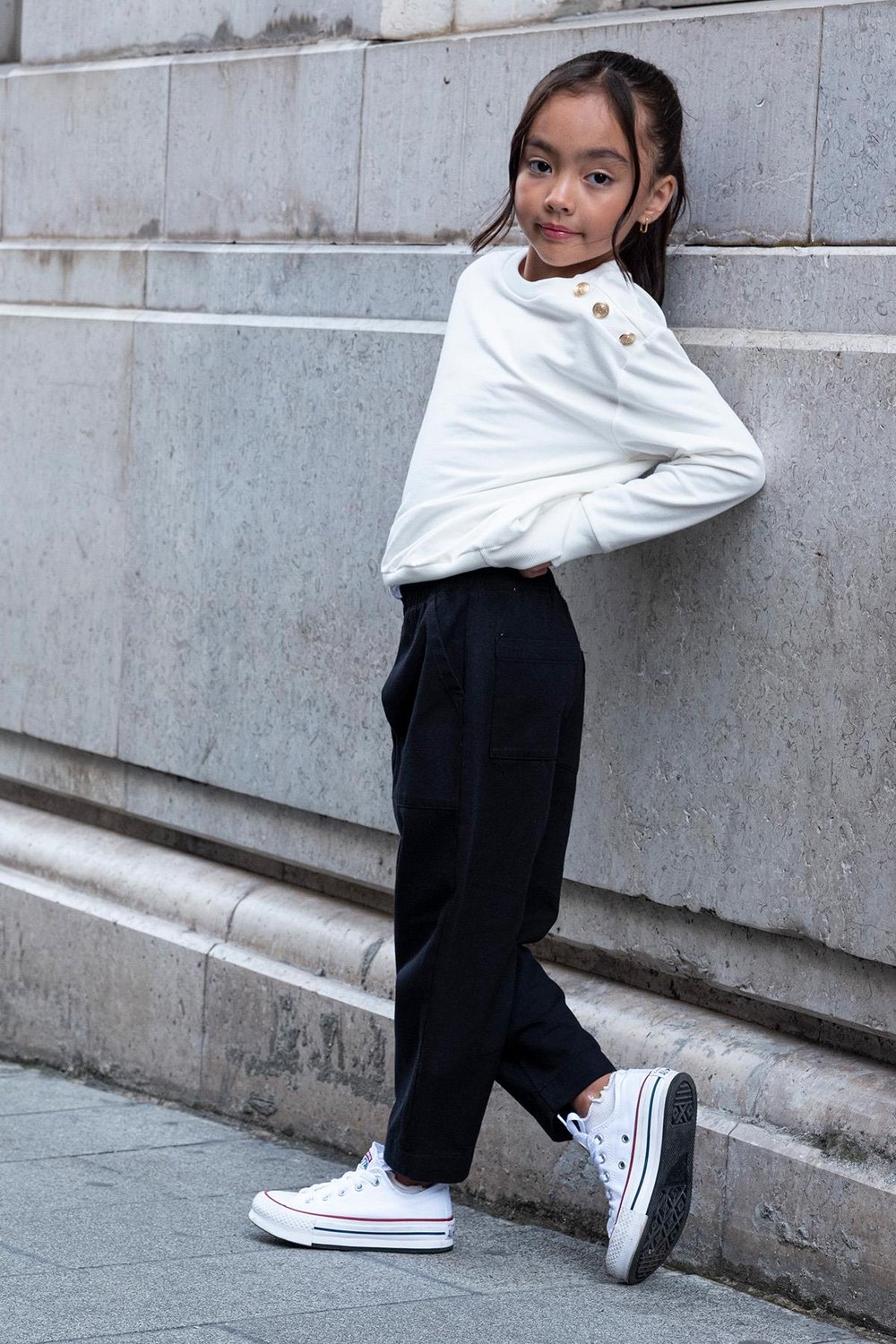 For You Kids 2'li Omuz Düğmeli Siyah Gabardin Pantolon Takım For You Kids 2'li Omuz Düğmeli Siyah Gabardin Pantolon Takım