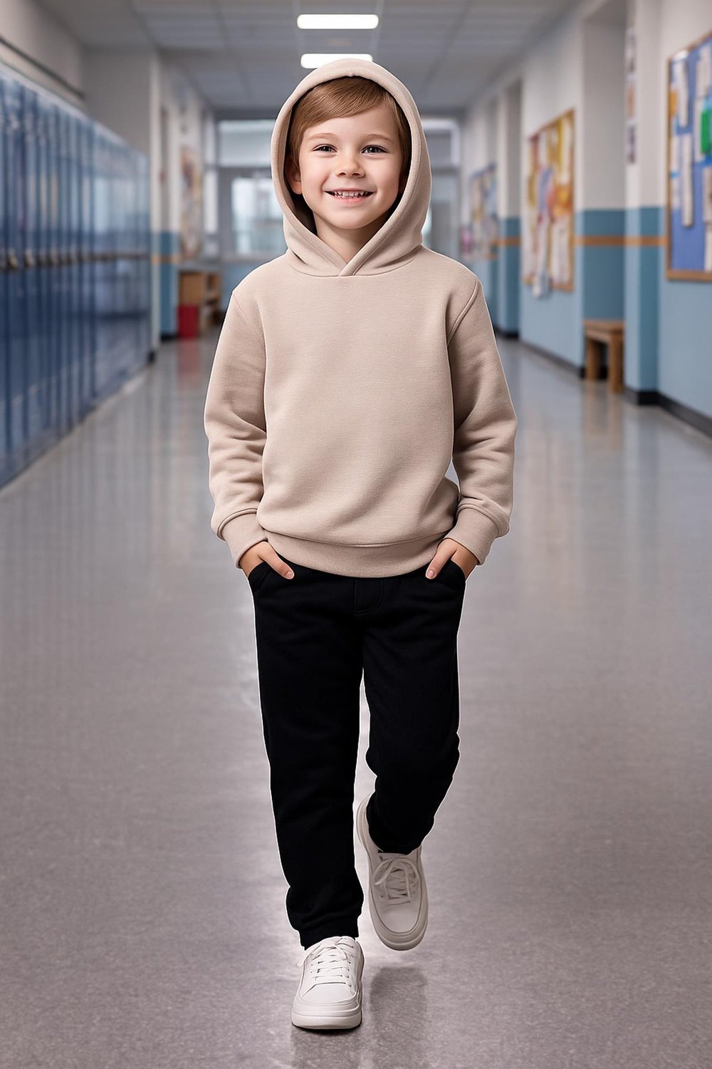 3 İplik Şardonlu Çocuk Kapüşonlu Sweatshirt 2’li Set | Bej + Siyah For You Kids 3 İplik Şardonlu Çocuk Sweatshirt 2'li Set | Kapüşonlu Bej + Siyah