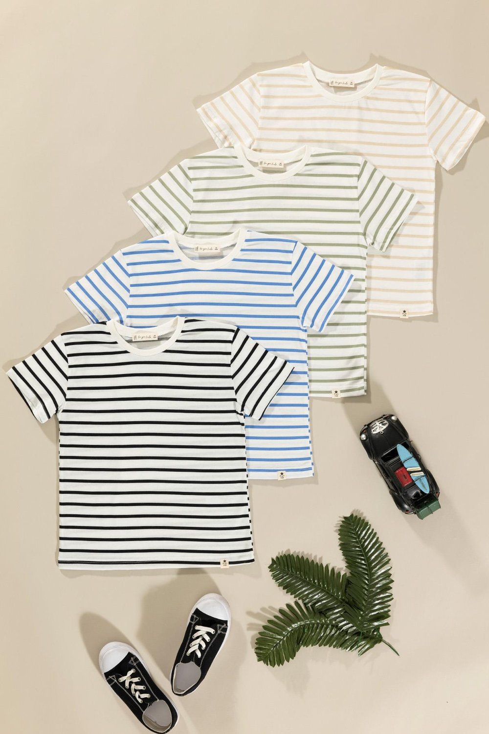 For You Kids 4'lü Yeşil Saks Siyah Taş Çizgili Tshirt For You Kids 4'lü Yeşil Saks Siyah Taş Çizgili Tshirt