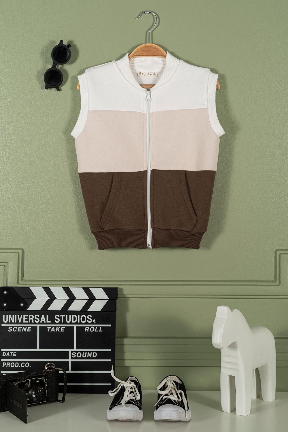 For You Kids Fermuarlı Garnili Kanguru Cep Kahve Kız Çocuk Yelek For You Kids Fermuarlı Garnili Kanguru Cep Kahve Kız Çocuk Yelek