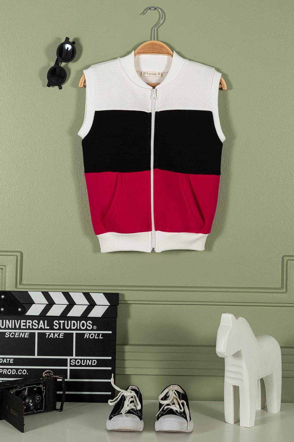 For You Kids Fermuarlı Garnili Kanguru Cep Fuşya Kız Çocuk Yelek For You Kids Fermuarlı Garnili Kanguru Cep Fuşya Kız Çocuk Yelek