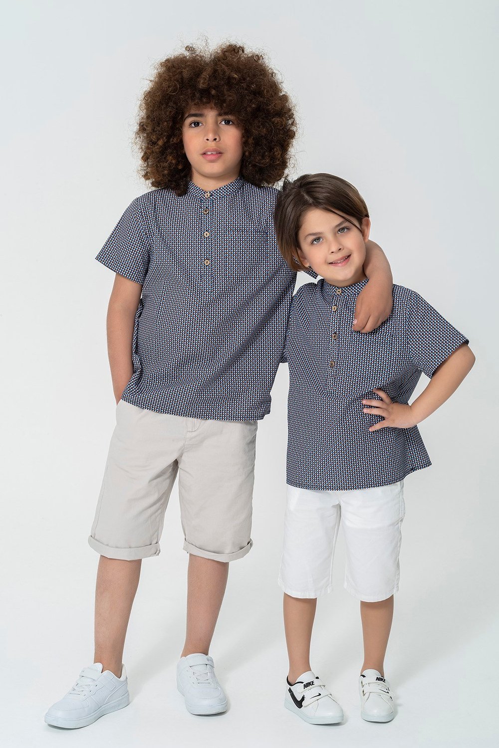 For You Moda For You Kids For You Kids Organik Yakası 4 Düğmeli Kırmızı Puanlı  Gömlek