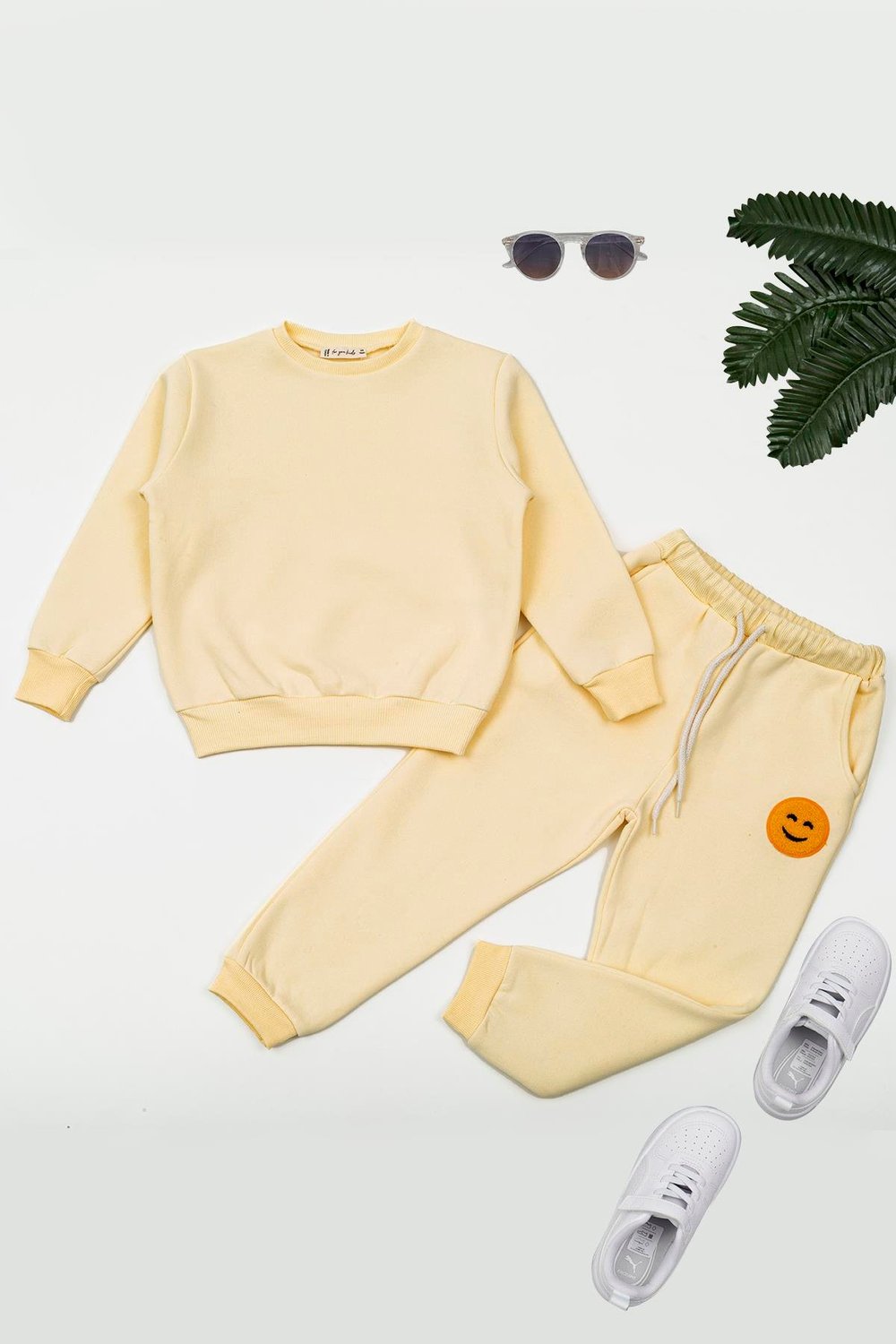For You Kids Emoji Nakışlı Sarı Alt Üst Takım For You Kids Sarı Emoji Nakışlı Sarı Alt Üst Takım