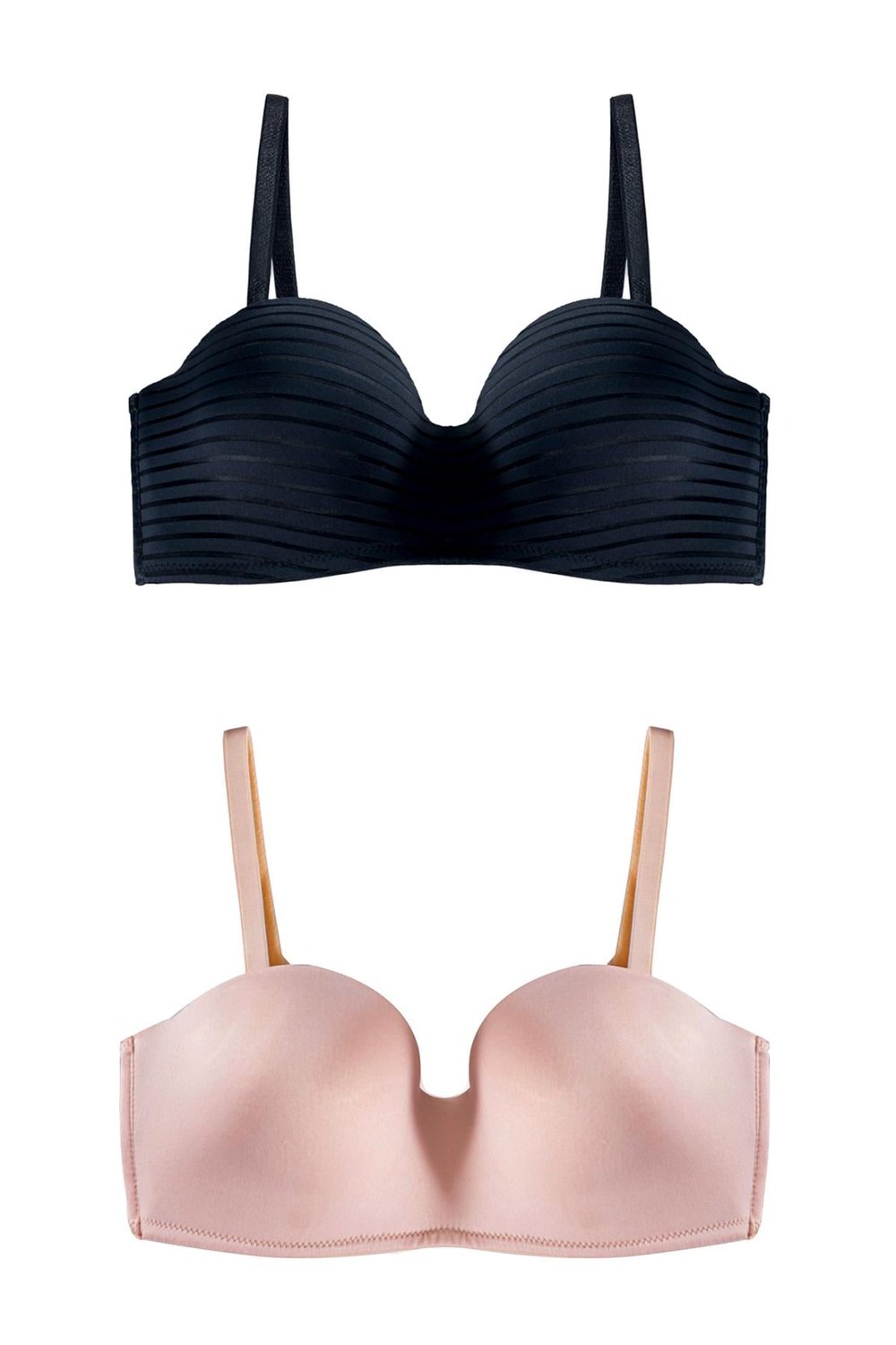 For You Lingerie 2'li Bütün Kap Siyah ve Ten Straplez Sütyen Set For You Lingerie 2'li Bütün Kap Siyah ve Ten Straplez Sütyen Set
