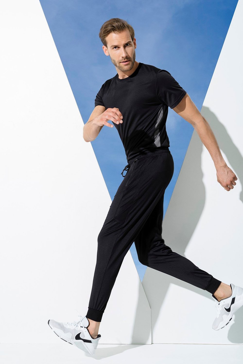 For You Man/For You Moda For You Man For You Man 2 li Yanı File Detay Tshırt Siyah Joger Takım