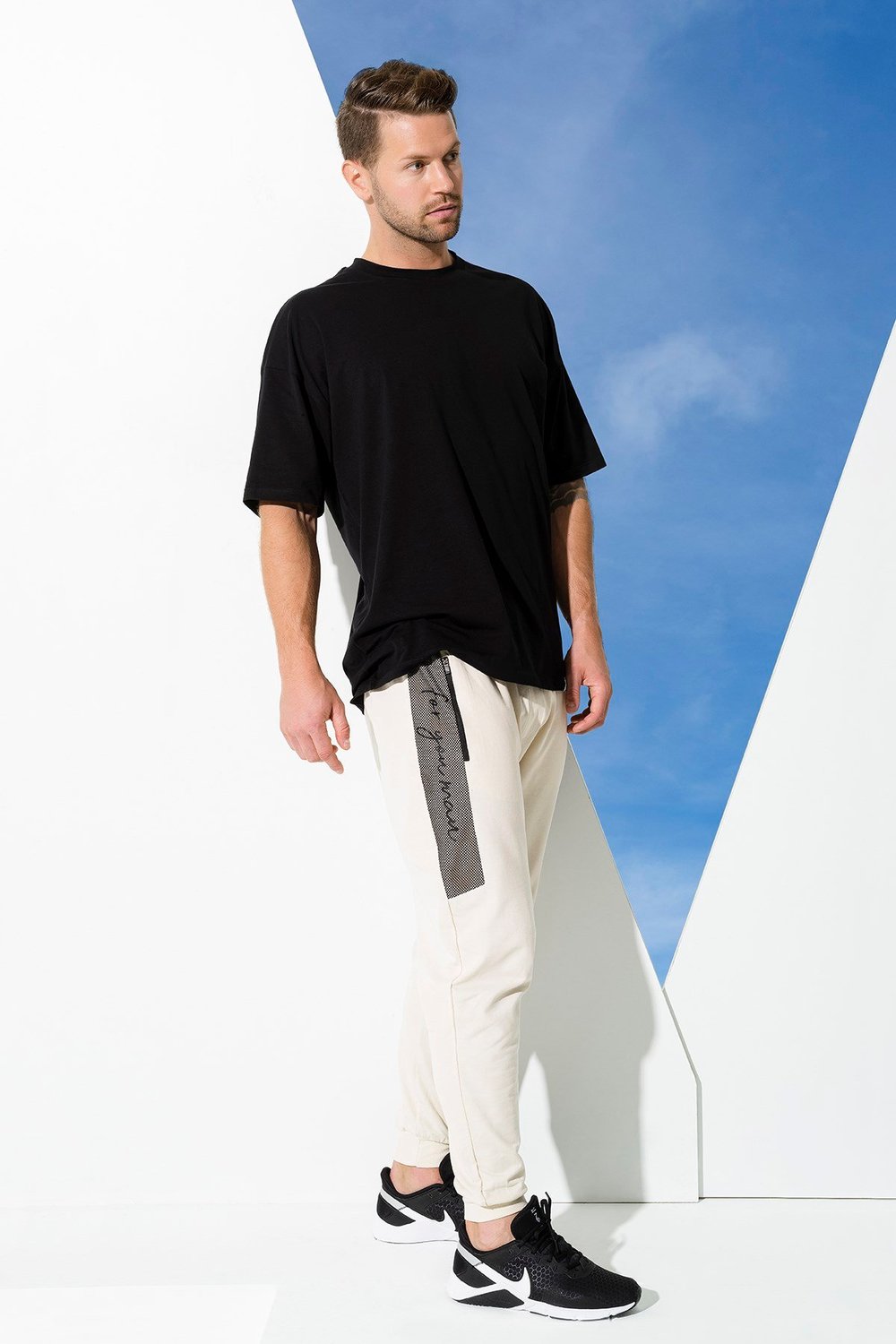 For You Man/For You Moda For You Man For You Man 2 li Yanı File Detay Tshırt Taş Joger Takım