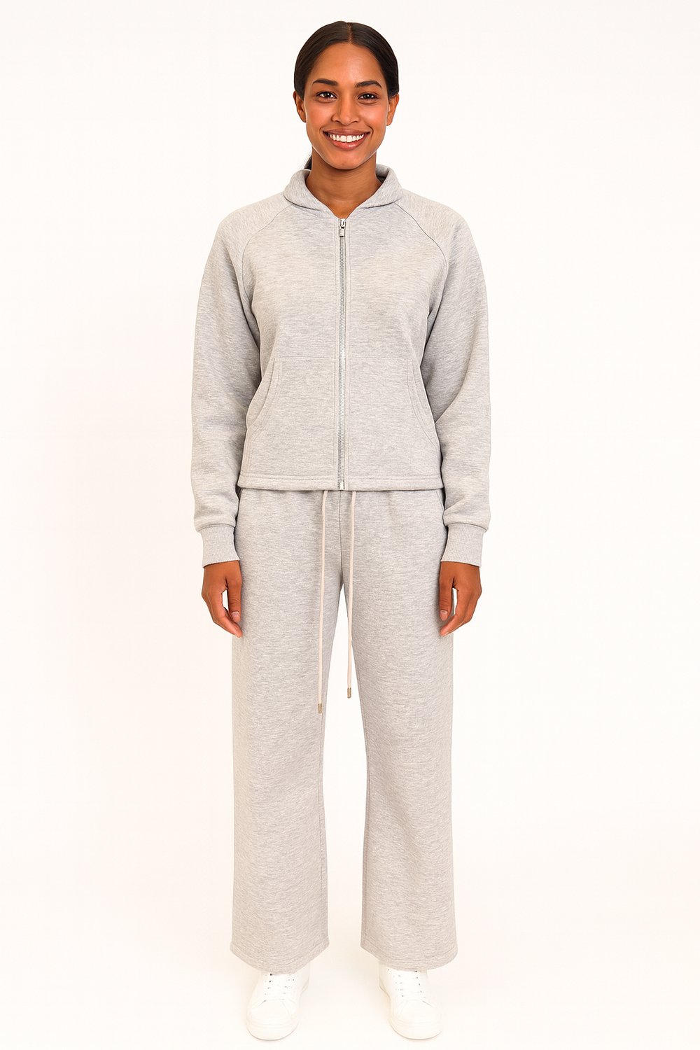 For You Moda 3 İplik Şardonlu Kapişonlu Kadın Eşofman Takımı | Gri For You Moda 3 İplik Şardonlu Kapişonlu Kadın Eşofman Takımı | Gri