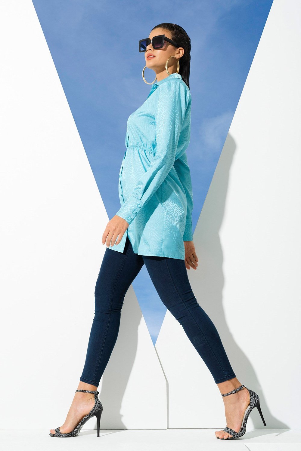 For You Loungewear/For You Moda For You Woman For You Woman Saten Jakarlı Vatkalı Yeşil Gömlek