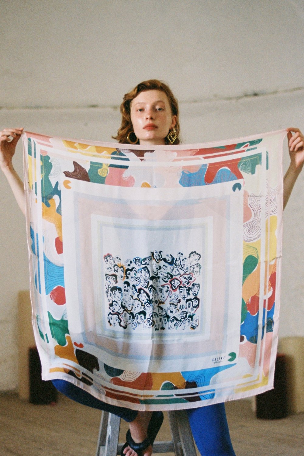 Galene Brand Herd Şifon Silk Scarf
