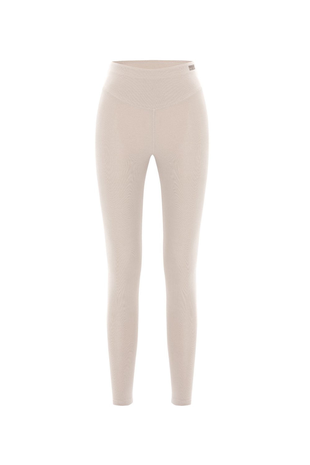 Nui Yoga Diya - Beige Organic Cotton High Waist Long Leggings