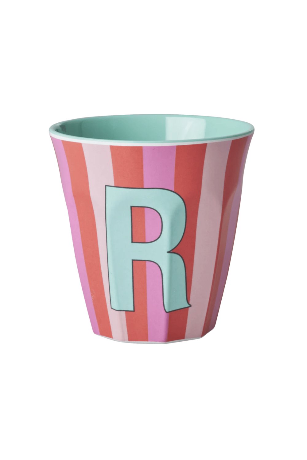 Rice Melamin Çizgili Bardak - Pembe R Harfli, MELCU-ALPSTRRI