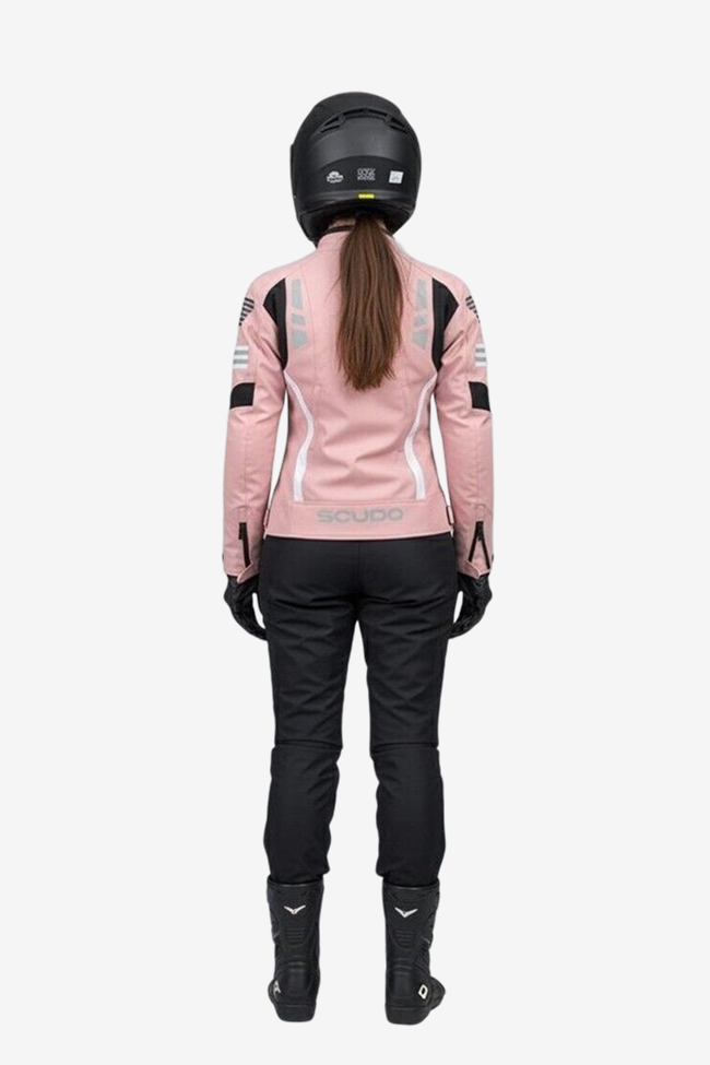 Scudo Lyon Pembe 4 Mevsim Kadın Motosiklet Montu