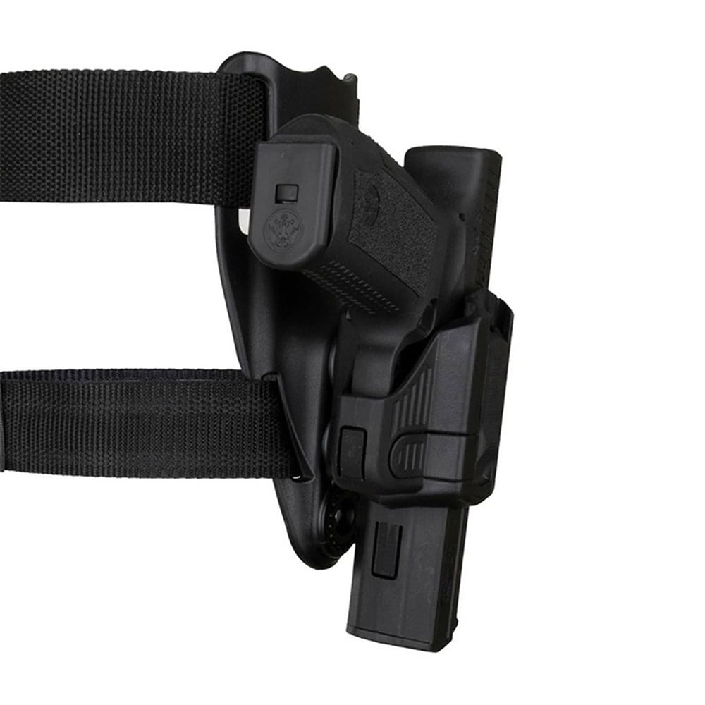 Akar Polimer Glock Alçak Taşıma Bel Bacak Tabanca Kılıfı - Siyah