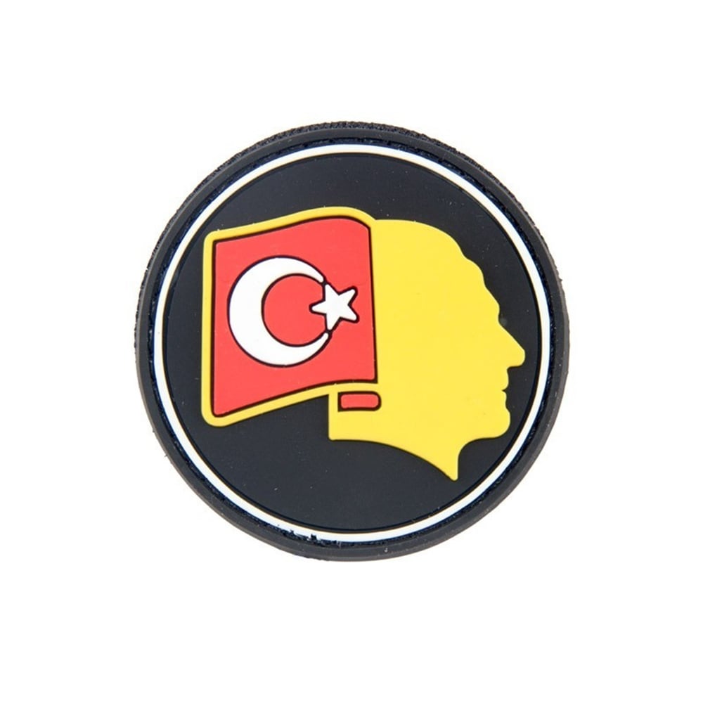 Atatürk Silüeti ve Türk Bayrağı Silikon Patch Arma