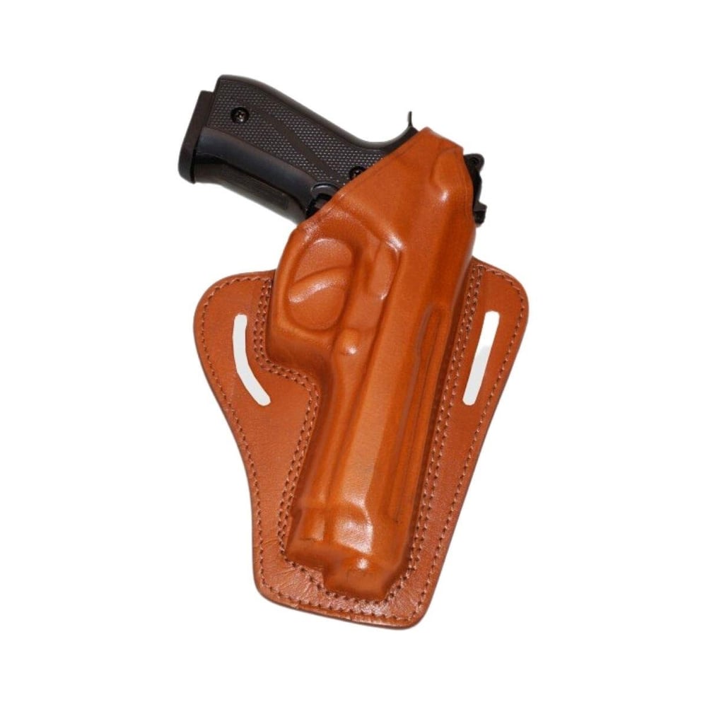 Beretta F92 Deri Tabanca Kılıfı Taba Baskılı Kapalı