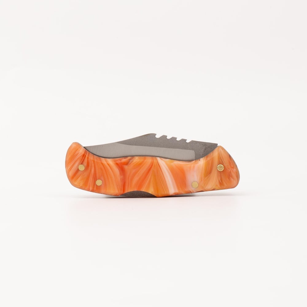 Çakı Katlanır Bıçak 4034 Alman Çelik Kilitli Epoksi Kabze-Turuncu