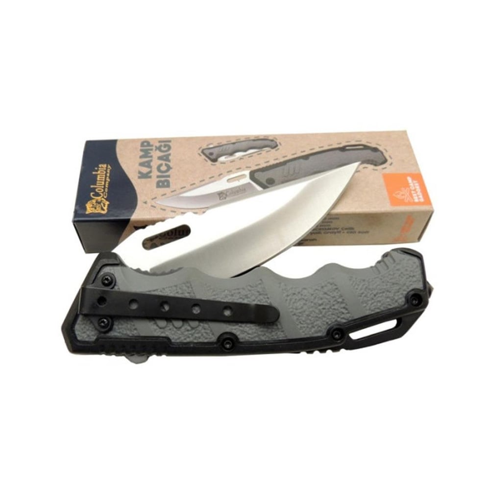 Columbia Kamp Çakısı Gri Kauçuk Kabza 22cm