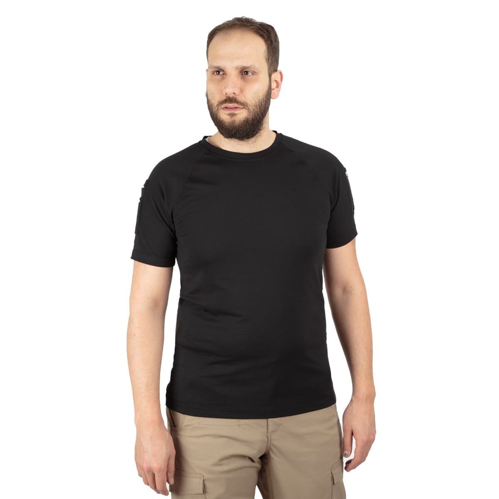 Combat Tactical Bisiklet Yaka Kısa Kollu Taktik Tişört Siyah 801 Pike