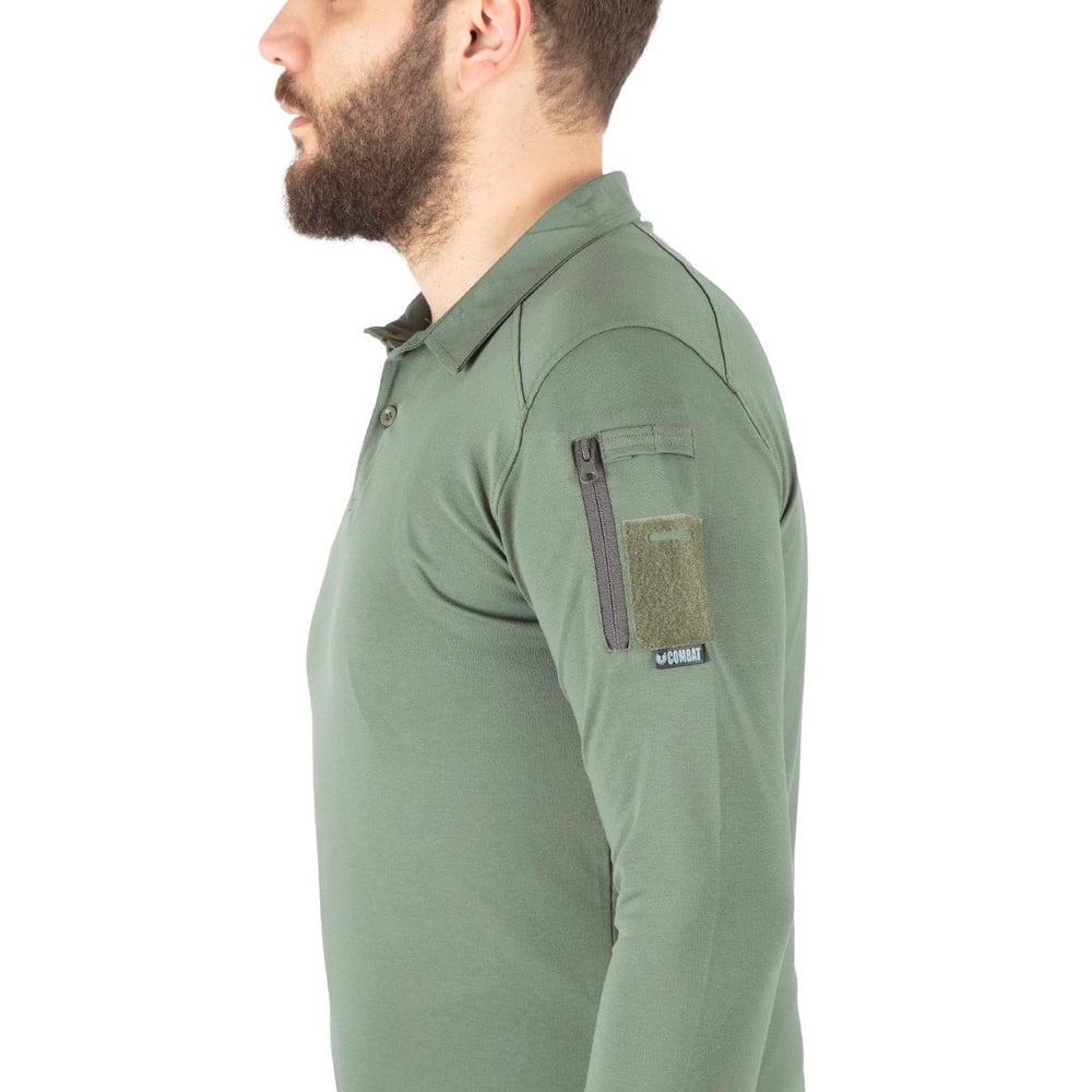 Combat Tactical Polo Yaka Uzun Kollu Taktik Tişört Haki 802 Pike