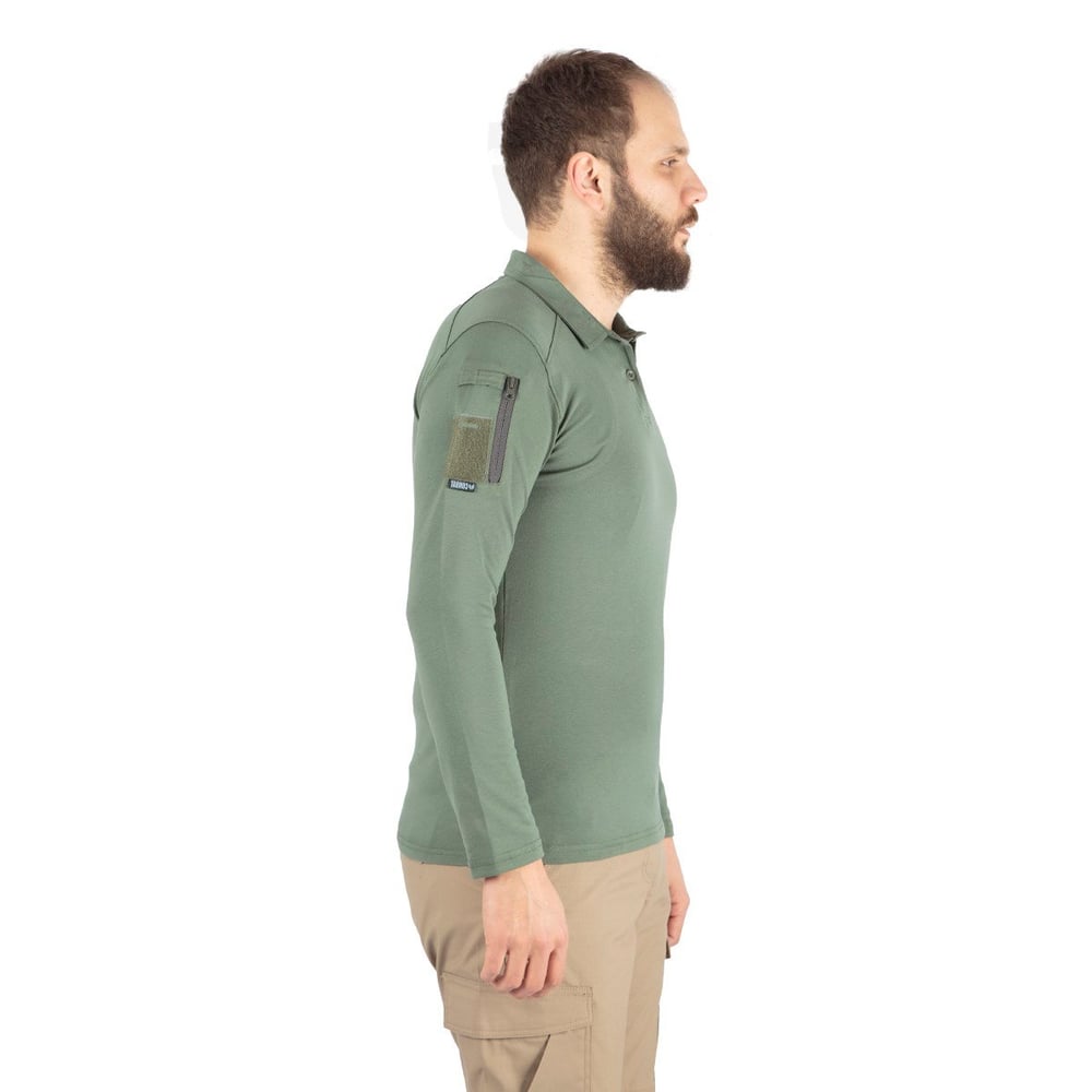 Combat Tactical Polo Yaka Uzun Kollu Taktik Tişört Haki 802 Pike