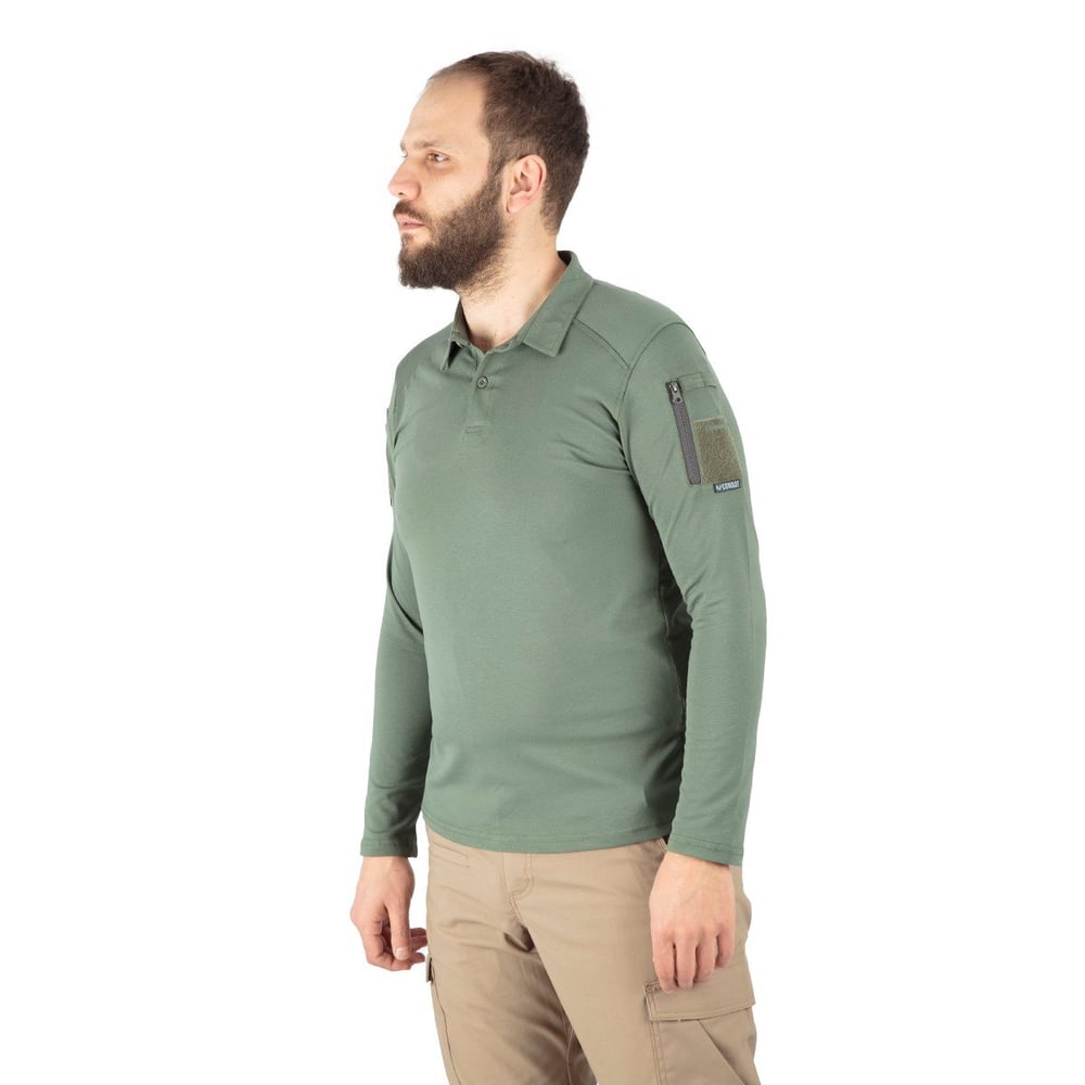 Combat Tactical Polo Yaka Uzun Kollu Taktik Tişört Haki 802 Pike