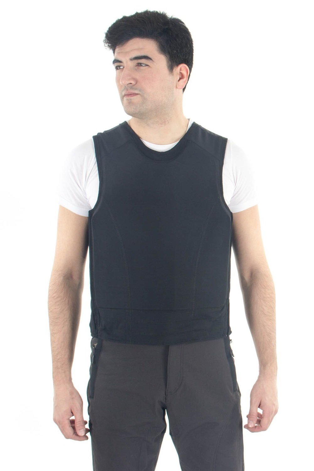 Gizli Çelik Yelek Tam Boy-Kalın Askılı Seviye 3A Siyah
