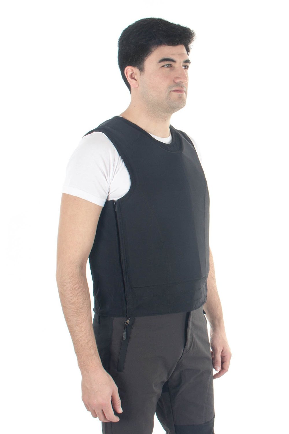 Gizli Çelik Yelek Tam Boy-Kalın Askılı Seviye 3A Siyah