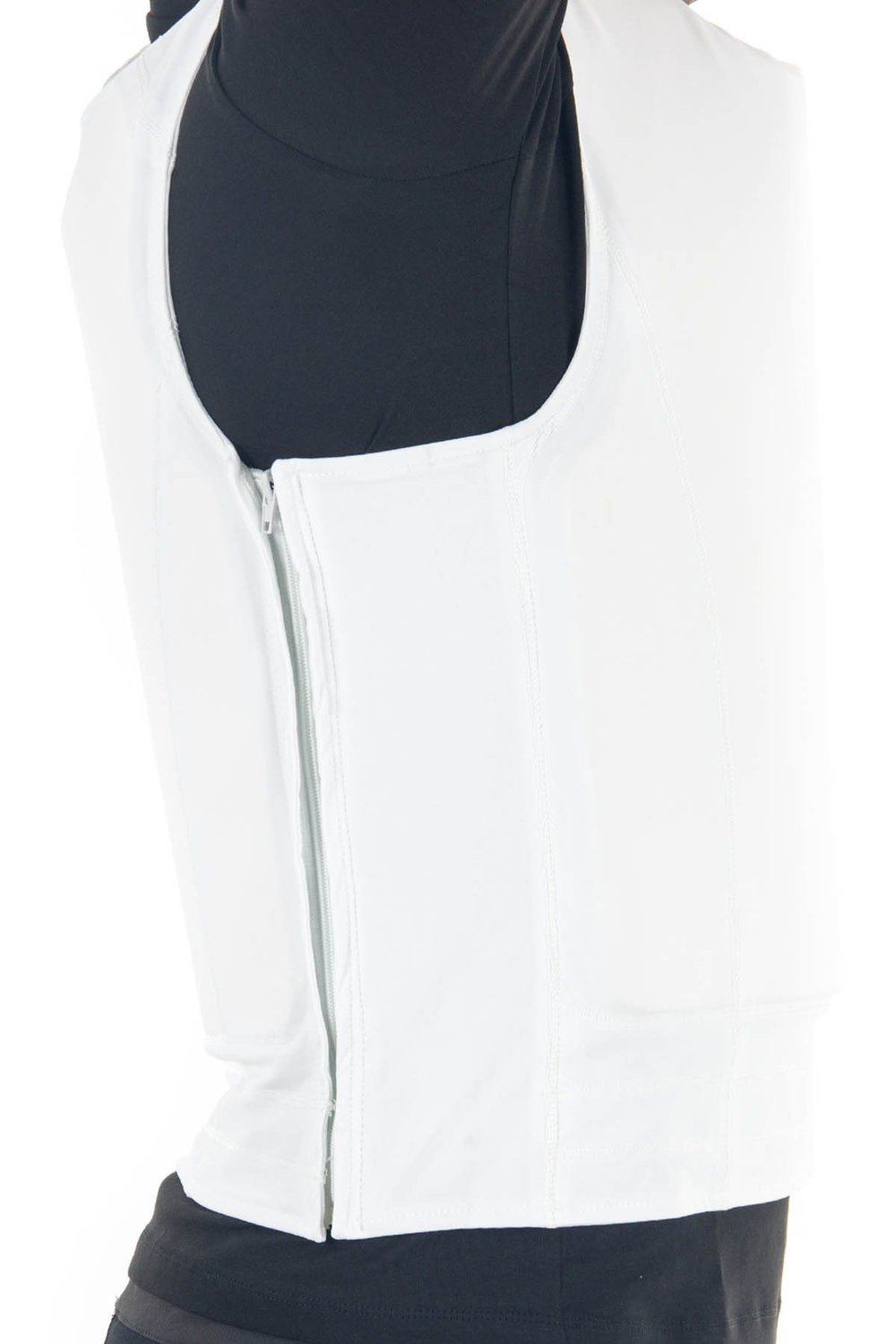 Gizli Çelik Yelek Tam Boy-Kalın Askılı Seviye 3A Beyaz