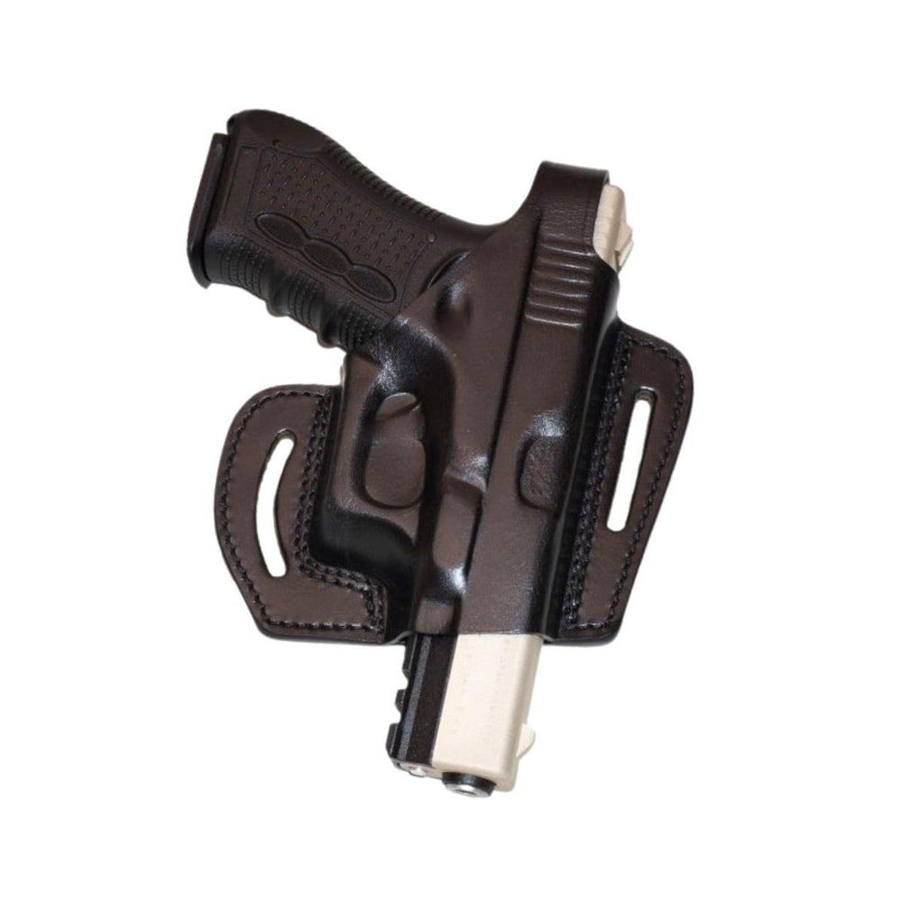 Glock 19 Deri Tabanca Kılıfı Siyah Baskılı Açık