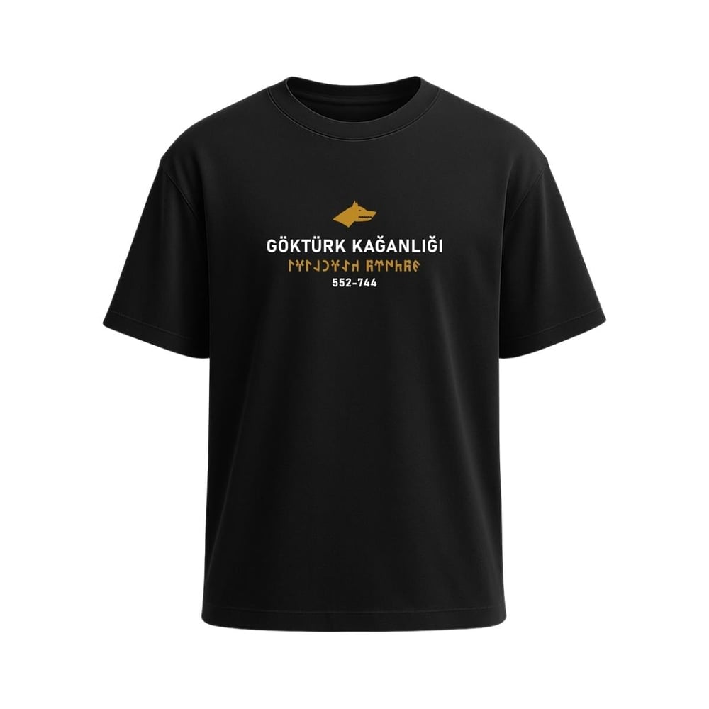 Göktürk Kağanlığı Baskılı Tişört Siyah