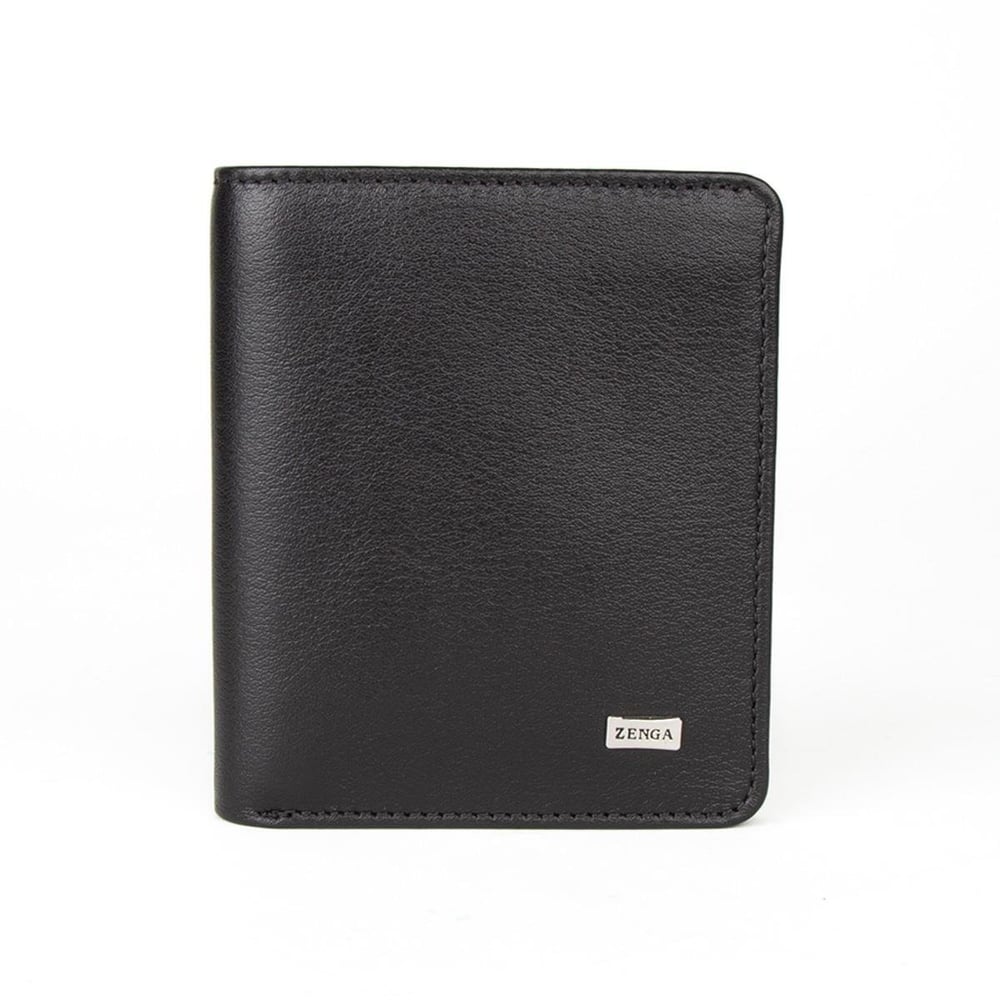 Hakiki Deri Klasik Model Mini Rozetli Türk Kara Kuvvetleri Cüzdanı Siyah