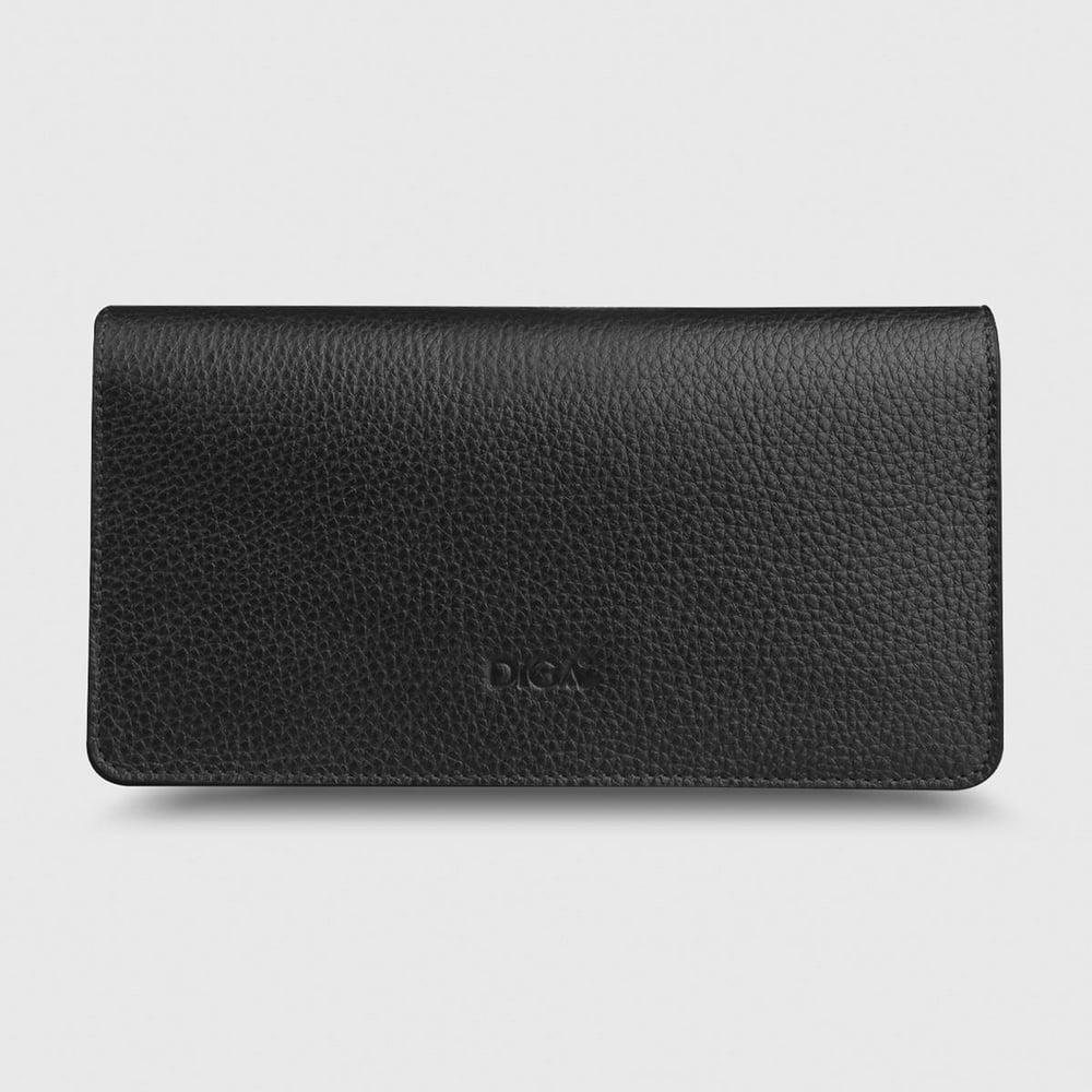 Hakiki Deri Portföy Modeli Telefon Gözlü Mini Rozetli Türk Kara Kuvvetleri Cüzdanı Siyah