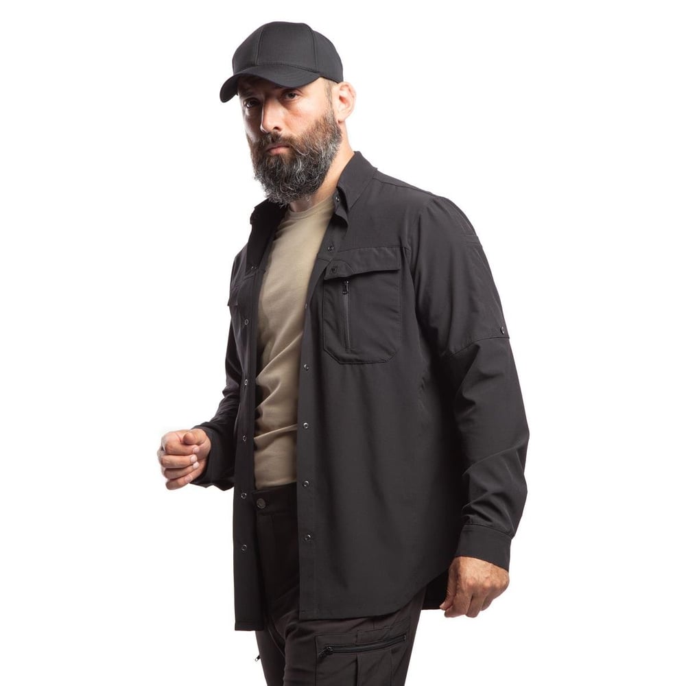 HoverGym Flexible Hafif Taktik Gömlek - Siyah 