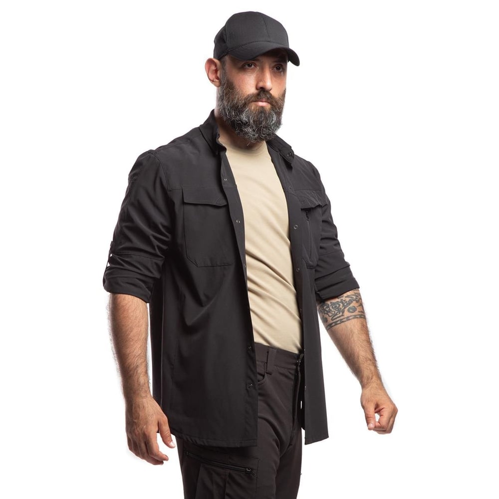 HoverGym Flexible Hafif Taktik Gömlek - Siyah 