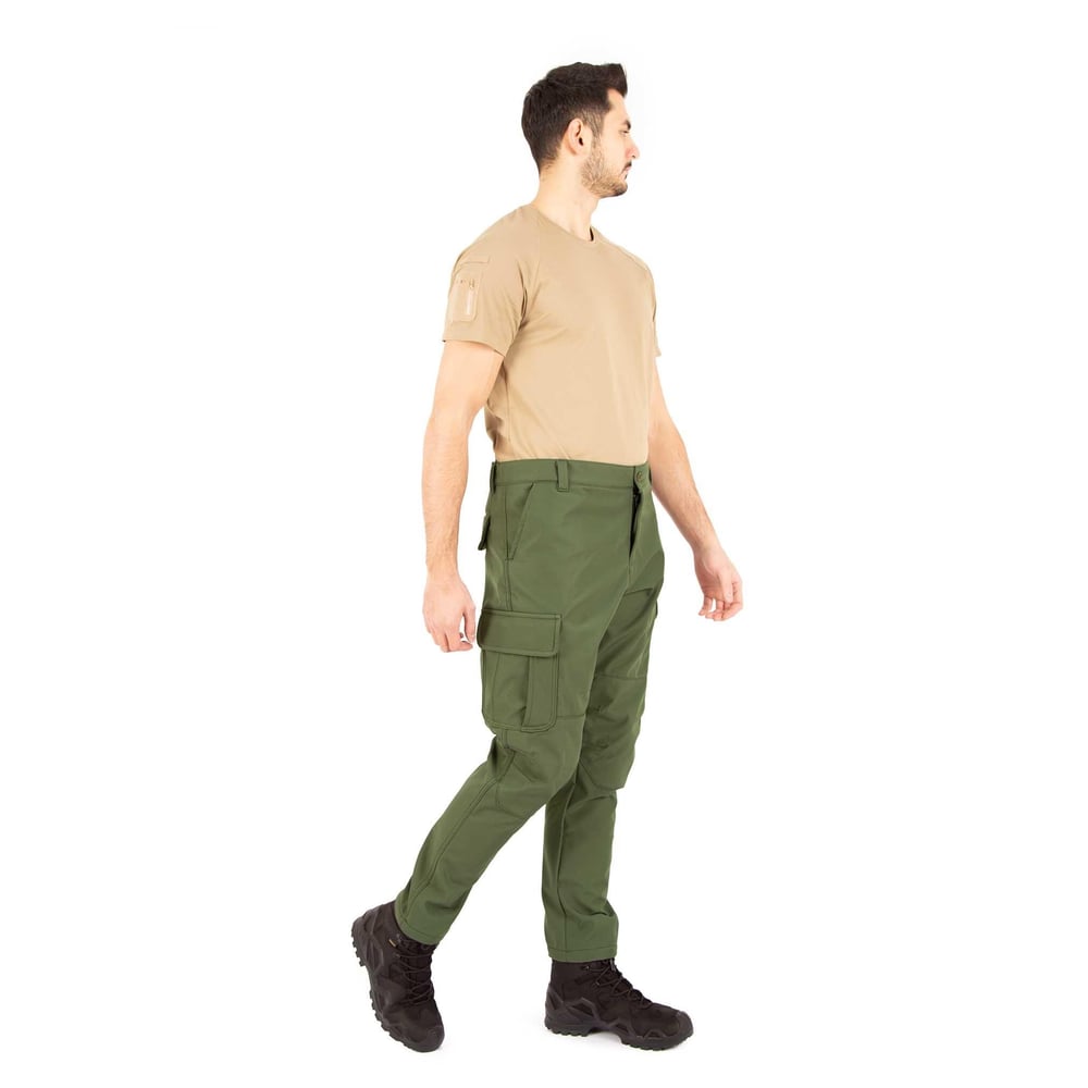 İçi Polarlı Su Geçirmez Softshell Taktik Pantolon -Haki 