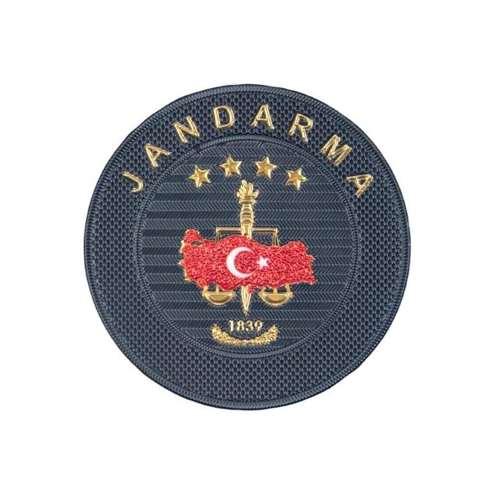 Jandarma Asayiş Siyah Bröve Arma 3 Boyutlu