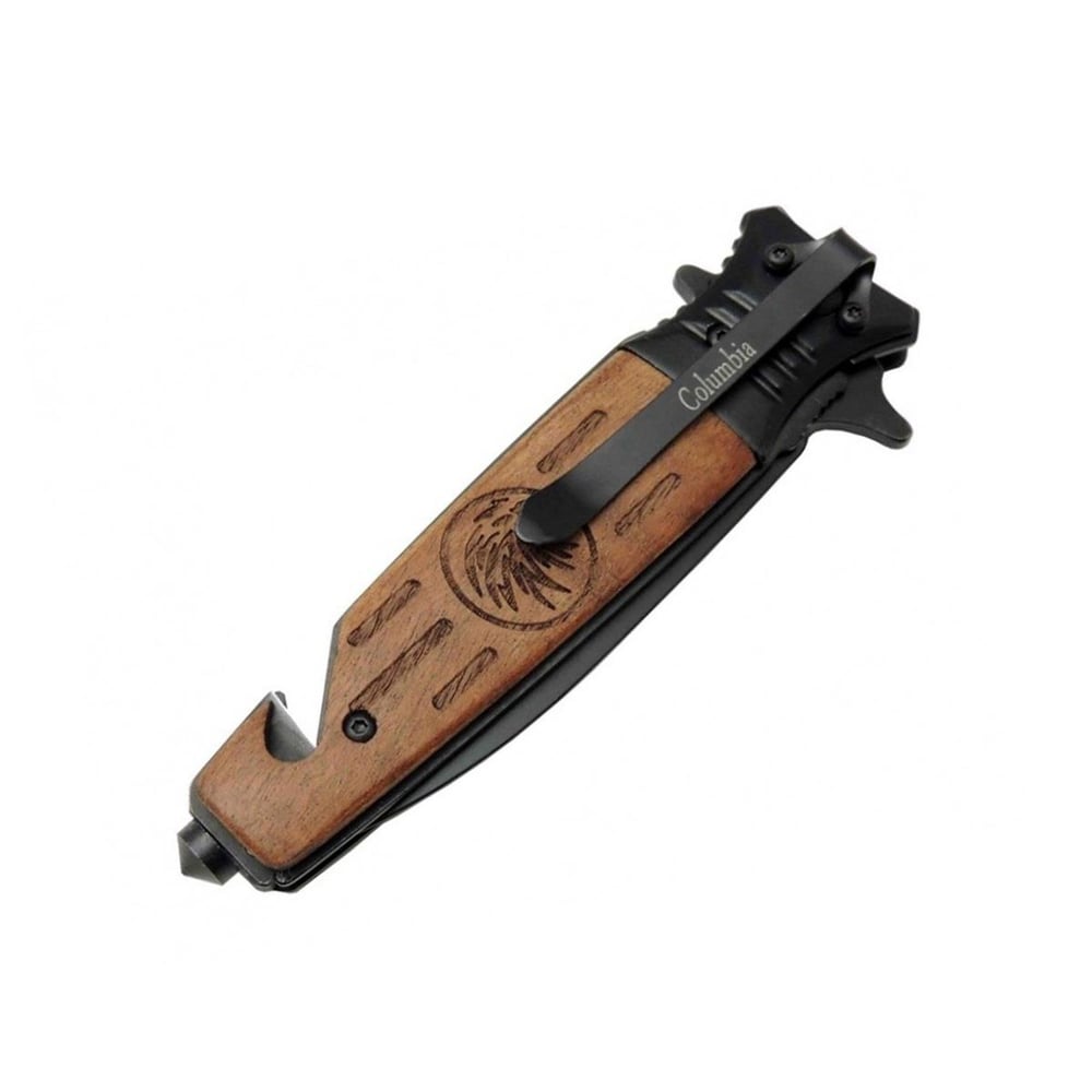 Kurtarma Çakısı Columbia Kartal Desen Ahşap 20.5cm