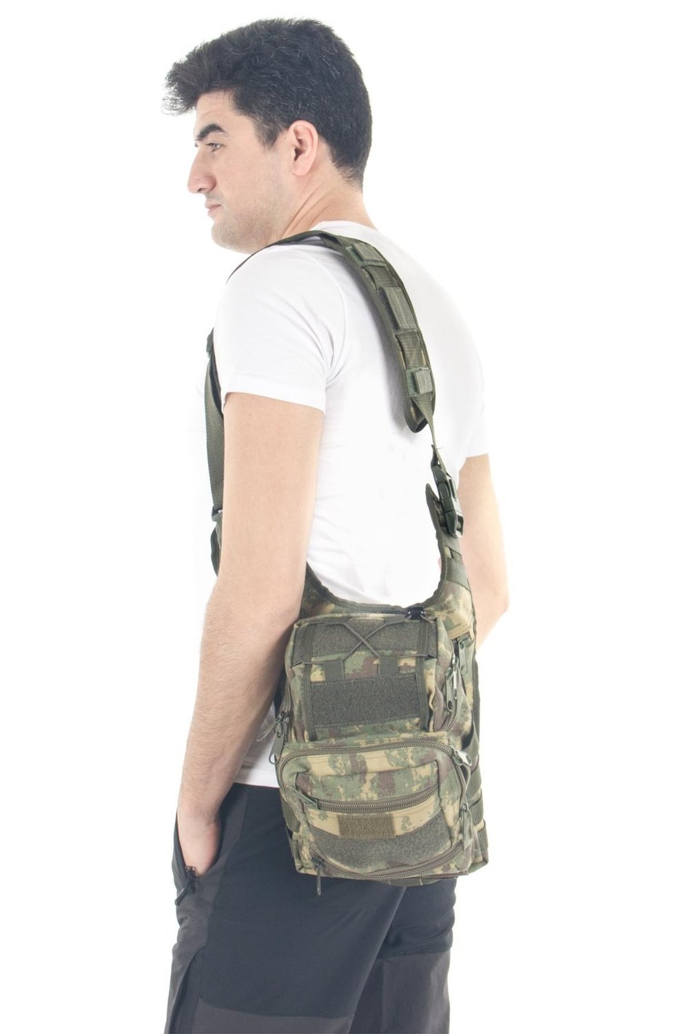 Mıl-Tec Cordura Çok Fonksiyonlu Haki Kamuflaj Omuz Çantası