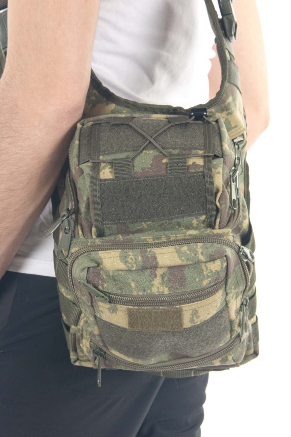 Mıl-Tec Cordura Çok Fonksiyonlu Haki Kamuflaj Omuz Çantası