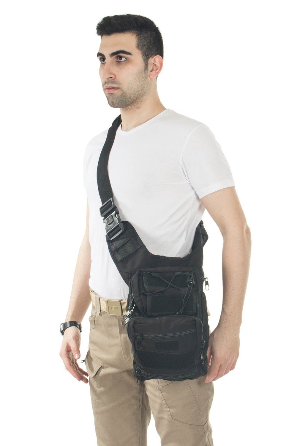 Mıl-Tec Cordura Çok Fonksiyonlu Siyah Omuz Çantası