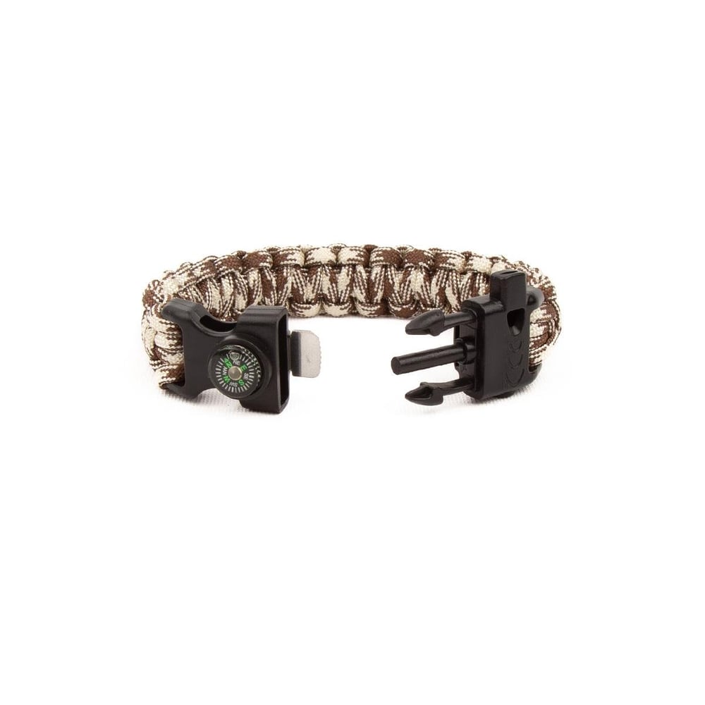 Paracord Hayatta Kalma Bilekliği - Kahve Bej Kamuflaj